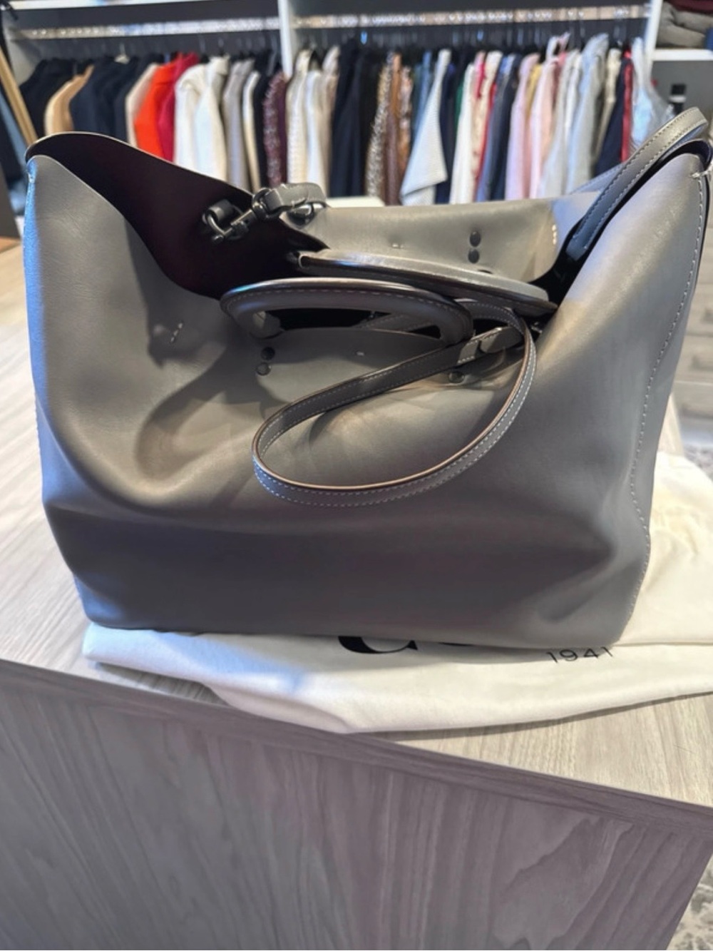 RARE Coach 1941 Rogue 41 Heather Grey/Oxblood, All Leather, Pristine Condition